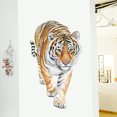 #ad 30*60Cm Tiger Pattern Wall Stickers Removable Bedroom Wall Stickers Pvc for Room $8.99