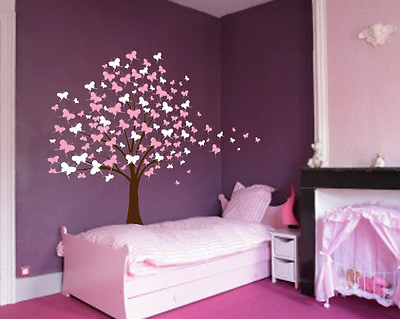 Large Wall Tree Baby Nursery Decal Butterfly Cherry Blossom Sticker Kids Flower $34.99