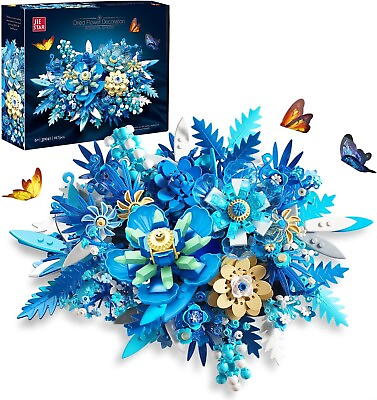 #ad Traverse Star Blue Flowers Wall Building Set Botanical Collection Crafts 917 PCS $54.99