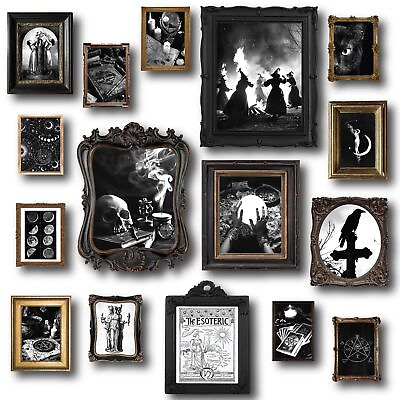 #ad EXCOOL CLUB Gothic Home Decor Aesthetic 16 Pcs Goth Wall Decor Vintage Witc... $28.15