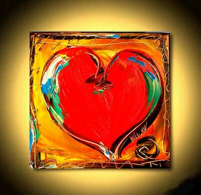 HEART LARGE ART expressionist Abstract Modern Original Oil Painting RERG5 $156.00