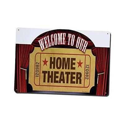 #ad Tin Sign Metal Sign Welcome to Our Home Theater 8 x 12 Inches $20.50