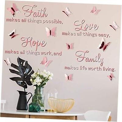 #ad 3D Acrylic Mirror Wall Decor Stickers Removable Butterfly Mirror Wall Rose Gold $19.70