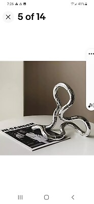#ad Modern Home Decor Resin Movable Curves Abstract Art Sculpture Statue Figurine $64.70