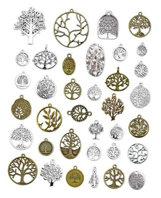 #ad JIALEEY 35 PCS Mixed Tree of Life Charms Pendents DIY for Necklace Bracelet $14.84