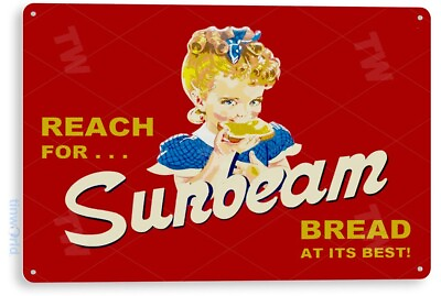 #ad TIN SIGN Sunbeam Bread Metal Décor Wall Art Kitchen Farm Store A632 $10.25