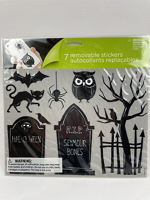 #ad Halloween Window Removable Stickers ￼ bat cat spider owl tombstone’s $5.00