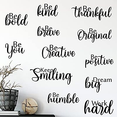 #ad 12 Pieces Vinyl Wall Quotes Stickers Inspirational Wall Decals Inspirational ... $14.23