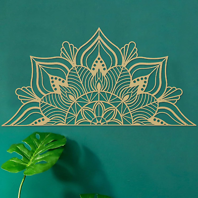 #ad Large Metal Mandala Wall Art Unique Lotus Flower Wall Decor for Living Room Bed $83.27