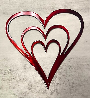 #ad Heart Trio Metal Wall Art Metallic Red 7 1 2quot; x 7 3 4quot; $20.98