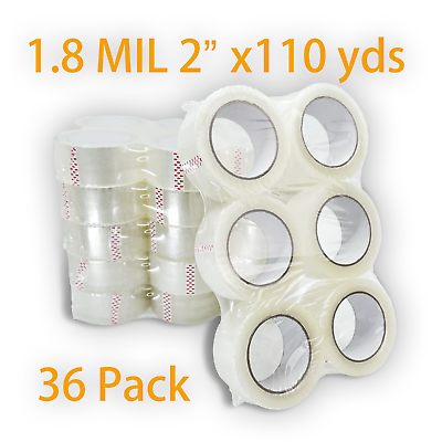 #ad 36 Rolls Clear Packing Packaging Sealing Tape 2quot; x 110 Yards fast free shipping $47.99
