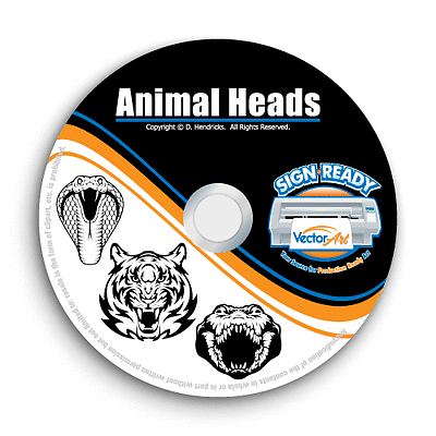 #ad ANIMAL HEADS CLIPART IMAGES VECTOR CLIP ART VINYL CUTTER PLOTTER EPS GRAPHICS CD $29.95