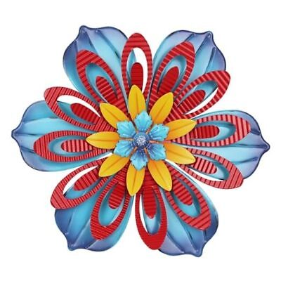 #ad Metal Flower Wall Decor 11 inch Wall Art Decorations Rustic Home Blue 378 $26.11