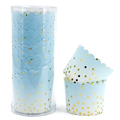 #ad Party Hippo Cupcake Cups 4.5 Oz 25 pcs Disposable Foil Muffin Liners Gold C... $13.60