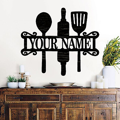 #ad Personalized Kitchen Sign Wood plaque sign Home decor Craft supplies $19.99