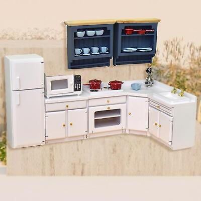 #ad 1 12 Dollhouse Furniture Kitchen White Counter Model Decoration Kids Gifts $55.90