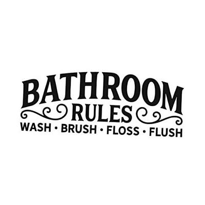#ad Bathroom Rules Wall Decal Decor Vinyl Quotes Sticker Wash Brush Floss $15.32