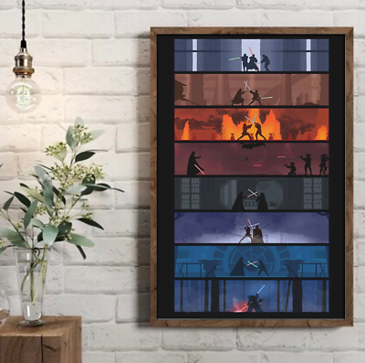 Star Wars Inspired Vintage Movie Poster Abstract Wall Art Painting Home Decor $24.99