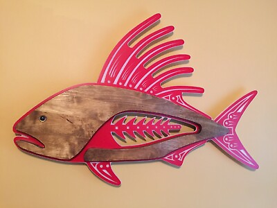 #ad #ad 008 Rooster Fish Wall Art Beach Ocean Lake House Nautical Theme Barhroom Decor $175.00