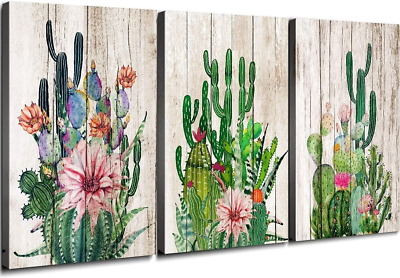 #ad Cactus Decor Boho Bathroom Southwestern Wall Decor for Living Room Mexican Pictu $46.99