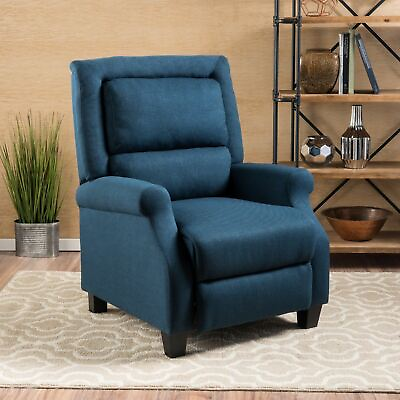 Contemporary Fabric Pushback Recliner Navy Blue $164.99