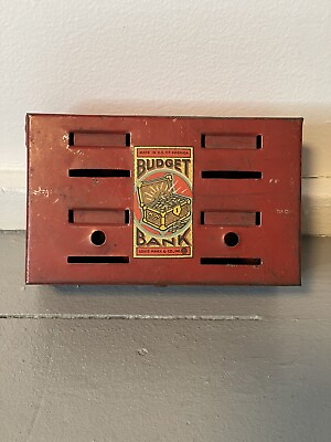 #ad VINTAGE Budget Bank by Louis Marx Toy Company Circa 1940 No Key USA Made $22.99