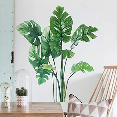 #ad #ad Leaf Wall Decals Monstera Leaf Tropical Plants Wall Stickers for Living Room... $16.75