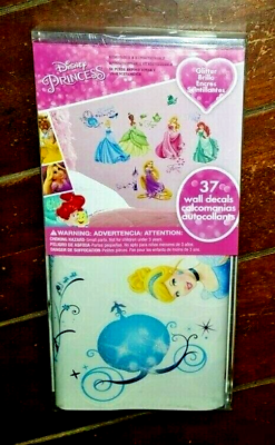 #ad RoomMates 37pc Disney Princess *Glitter* Removable amp; Repositionable Wall Decals $11.32