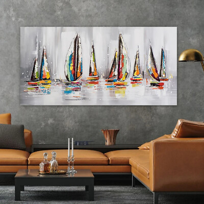 #ad Abstract Boat Canvas Art Painting Print Wall Decor Canvas Poster $19.94