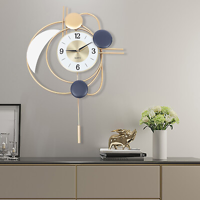 #ad #ad Modern Inspired Wall Clock Nordic Metal Hanging Clocks 3D Mute Design Art Decor $53.20