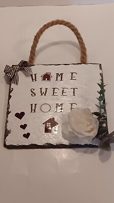 #ad Home Decor Wall Art Metal Plaque Home Sweet Home 8x8 $24.50