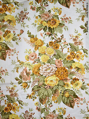 #ad Vintage Decorators An Original Waverly Fabric quot;Darlingtonquot; floral yellow roses $15.99
