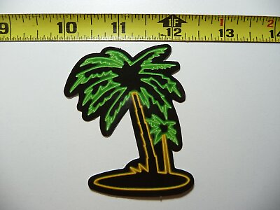 #ad 2 PALM TREES NEON STYLE STICKER DECAL COLORFUL FUNNY $2.74