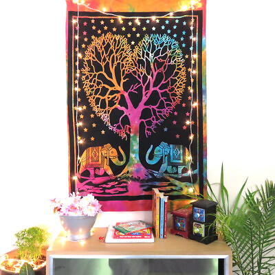 #ad Hippie Poster Tapestry Home Decor Wall Hanging Tree of Life Cotton Tapestries $8.99