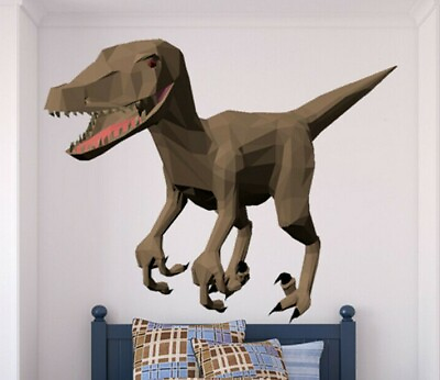 #ad Dinosaur Sticker Rex Decal Polygonal Animal Home Decor Dinosaur Wall Art $99.99