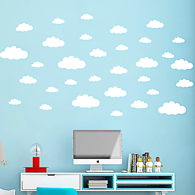 #ad Clouds Wall Stickers Removable Peel and Stick Wallpaper Decals for Kids Boys Gir $14.68