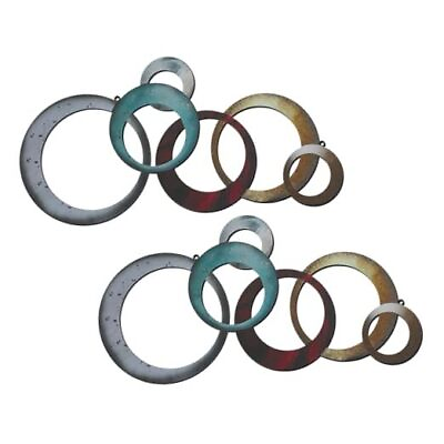 #ad 2 Pcs Small Metal Wall Decor Modern Abstract Wall Elegant Style Assorted Color $36.35