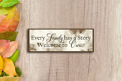 #ad Rustic Handmade every family story Farmhouse Sign Home Decor 8x3quot; on MDF Board $12.50