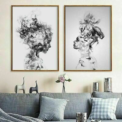 #ad #ad 1 2pcs Modern Woman Painting Print Home Abstract Wall Picture Decor Unframed $12.93