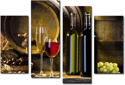 #ad Noah Art Wine Wall Art Kitchen Decor Vintage Fruit Grapes Wine Cups Bottle and $62.23