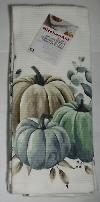 #ad NEW Kitchen Aid 2 Pk 16quot;x28quot; Kitchen Towels Pumpkin Pumpkins Autumn Fall $14.99