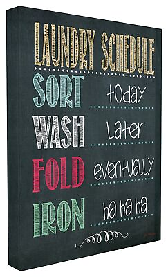 #ad Stupell Industries Laundry Schedule Chalkboard Bathroom Canvas Wall Art 16 x... $116.18
