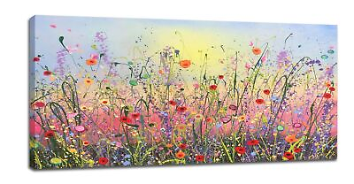 #ad Flower Large Wall Art for Living Room Abstract Wildflower Canvas Prints Flora... $240.59