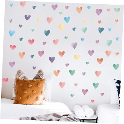 #ad #ad 246PCS Wall Stickers Watercolors Wall Decals Colorful Wall Decals Peel Heart $24.78