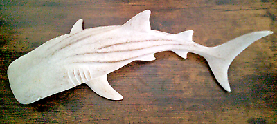#ad Handcrafted Wood Mako Shark Wall Decor Antiqued White 18.5x8x4in $54.99