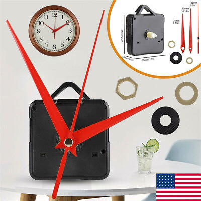 #ad #ad DIY Wall Quartz Clock Movement Mechanism Replacement Kit Tool Parts Red Hands US $3.74