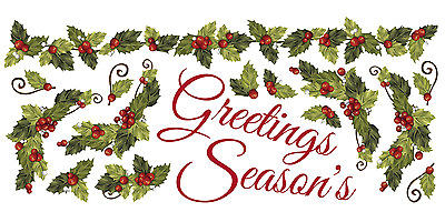 #ad SEASONS GREETINGS IVY WALL DECALS Christmas Stickers Holiday Decorations $17.00