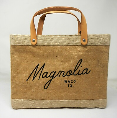 #ad Magnolia Script Market Tote Bag Joanna Gaines Waco Texas Global Citizen $29.69