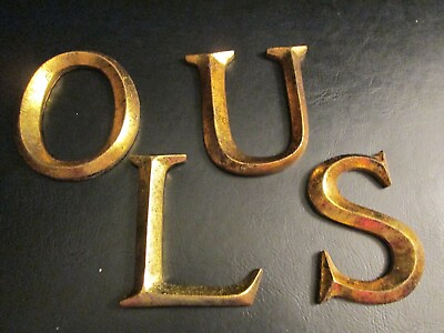 #ad Gold leaf Finish Metal Letters quot;Lquot; quot;Oquot; quot;Squot; or quot;Uquot; 4quot; Wall Decor $12.95