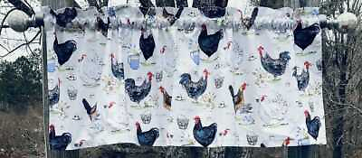 #ad #ad Farm Rooster Valance Chicken Farmhouse Kitchen Curtain or Pillow Cover t4 13 $17.99